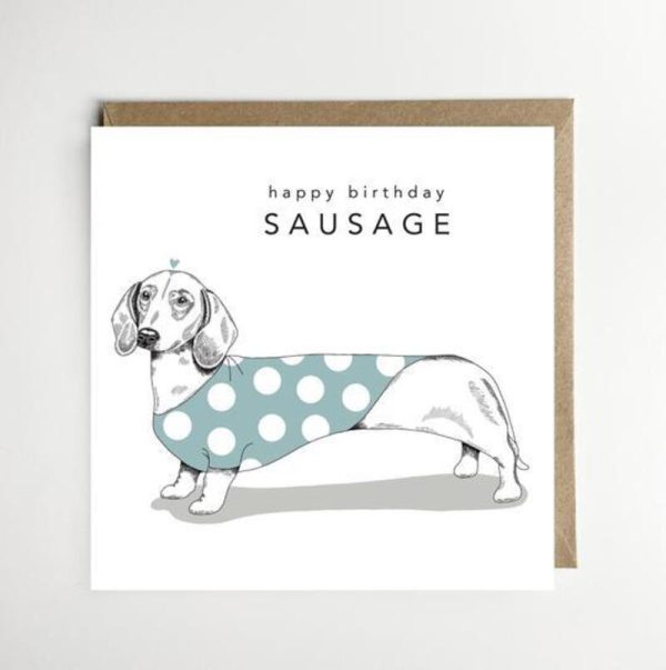 Dotty Dog Art Birthday Card Sausage dog